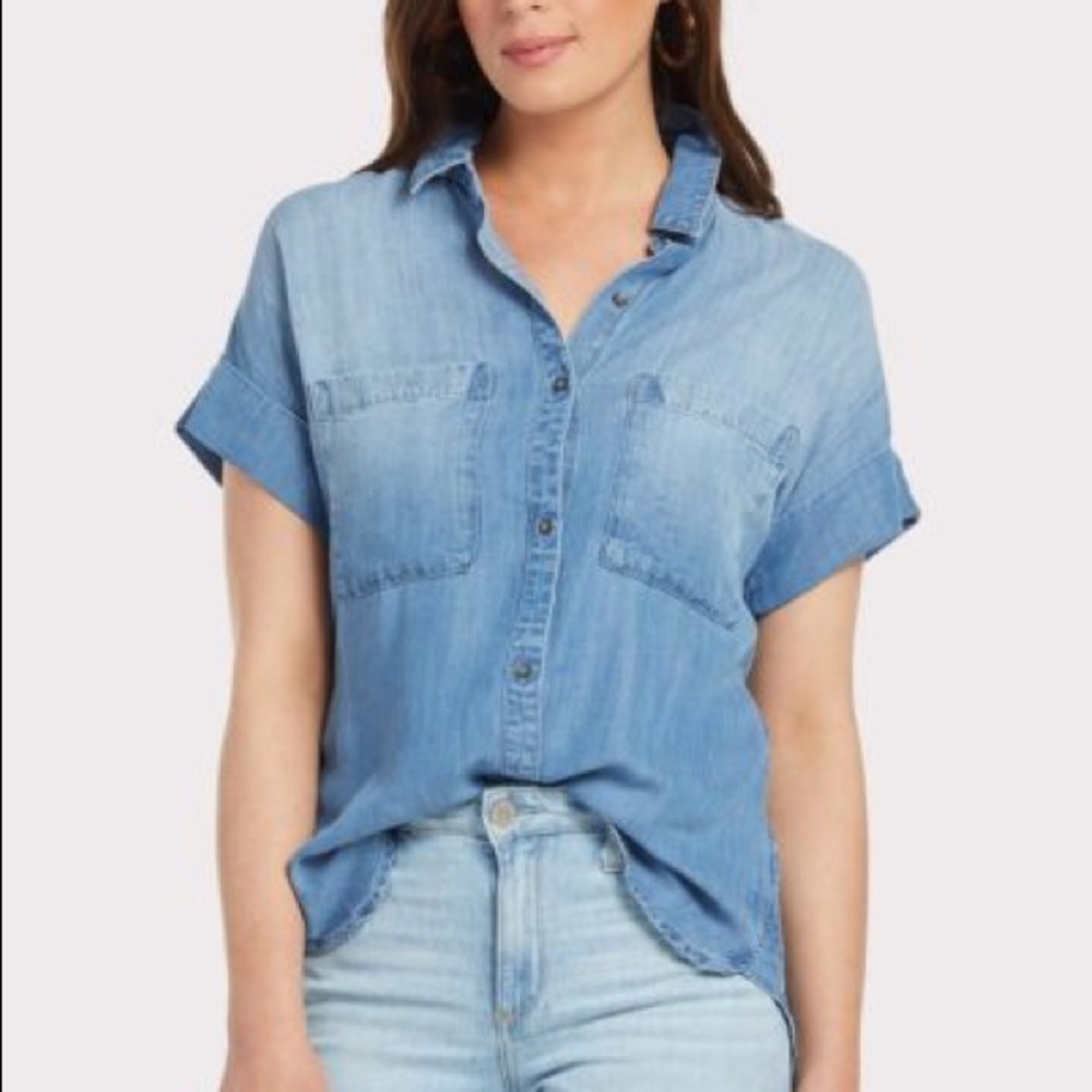 Rolled Sleeve Denim Button Down